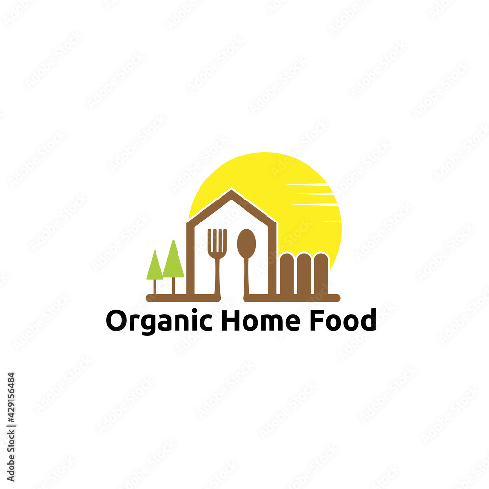 organic home food garden logo vector concept, icon, element, and template for company
