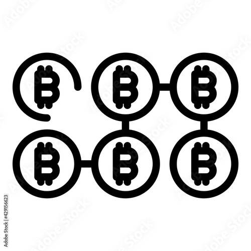 Blockchain crypto icon. Outline Blockchain crypto vector icon for web design isolated on white background