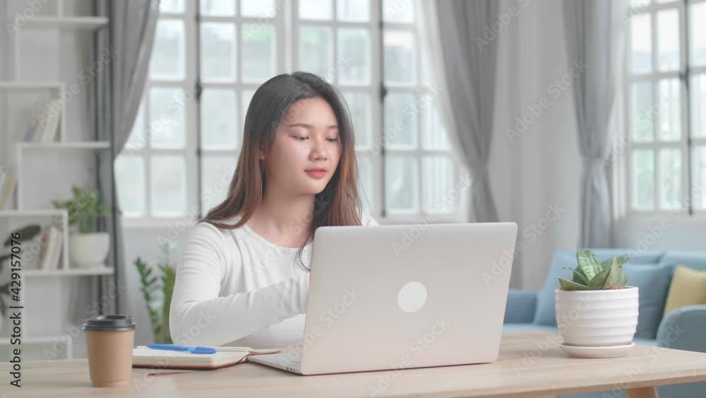 Girl Use Smartphone During Work From Home Girl Use Smartphone During Work From Home