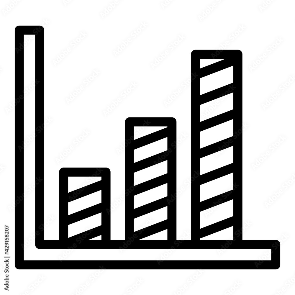 Bitcoin bar chart icon. Outline Bitcoin bar chart vector icon for web design isolated on white background Bitcoin bar chart icon. Outline Bitcoin bar chart vector icon for web design isolated on white background