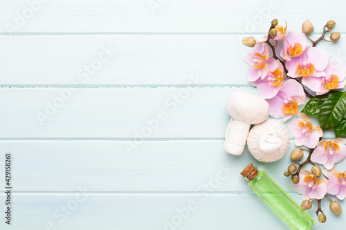 Orchid beauty flowers on vintage background. Spa background  spa therapy  beauty. Spa treatment.