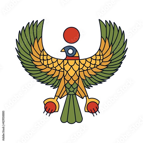 horus falcon bird egyptian logo vector icon illustration