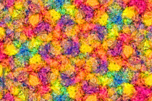 Abstract kaleidoscopic blend pattern of crumpled color paper balls