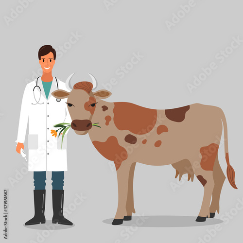 Cow veterinarian character.
