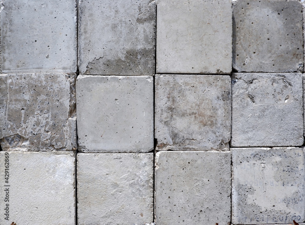 Fototapeta premium Gray concrete squre brick texture background