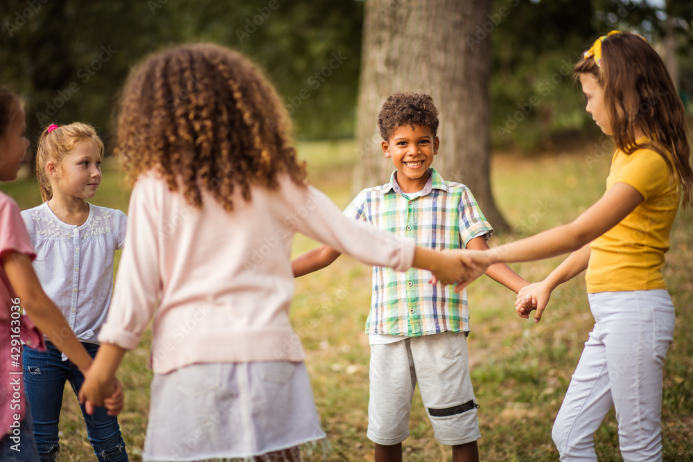 Fototapeta premium I love fun with my friends.