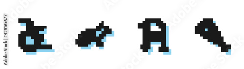 Set line Walker, Wheelchair, Dog in wheelchair and Crutch or crutches icon. Vector