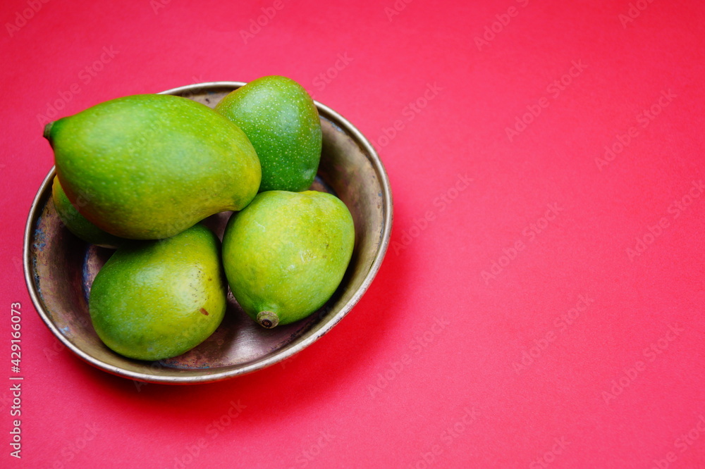 Green mango , fruit ,Green mango on plain background . Green mango , fruit ,Green mango on plain background .