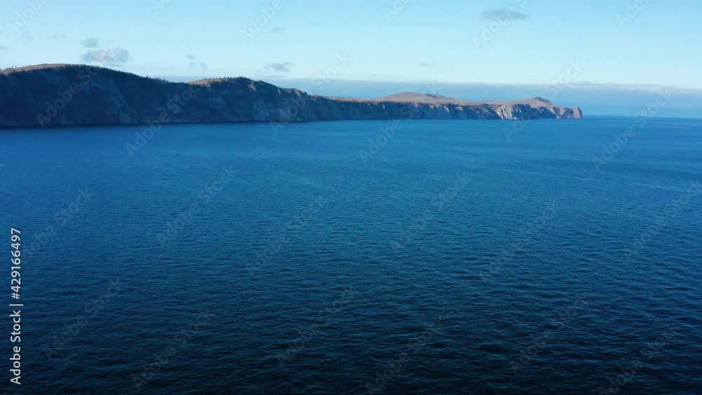 Lake Baikal in autumn. Olkhon Island. Aerial view. Lake Baikal in autumn. Olkhon Island. Aerial view.