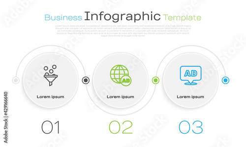 Set line Lead management, Advertising and . Business infographic template. Vector
