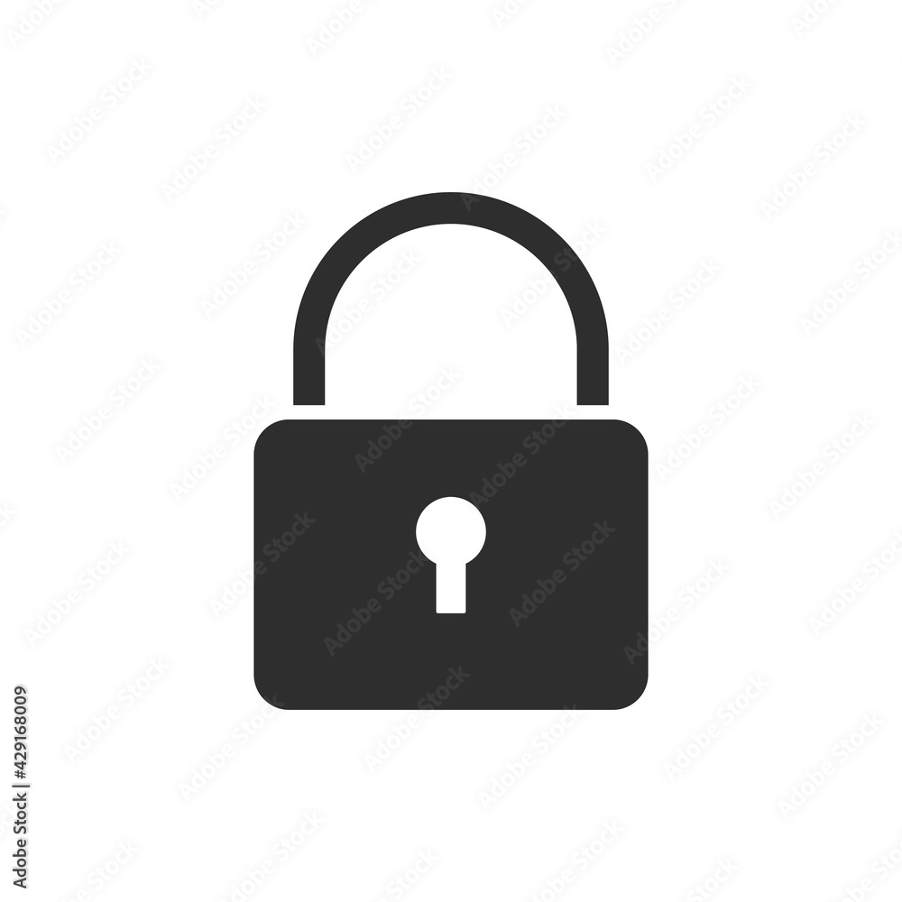Lock Icon close. flat design Padlock illustration Lock Icon close. flat design Padlock illustration