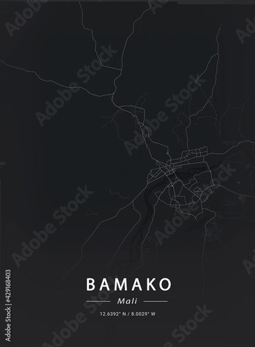 Map of Bamako, Mali photo