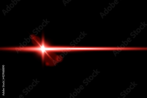Red laser beams dividers lens flare