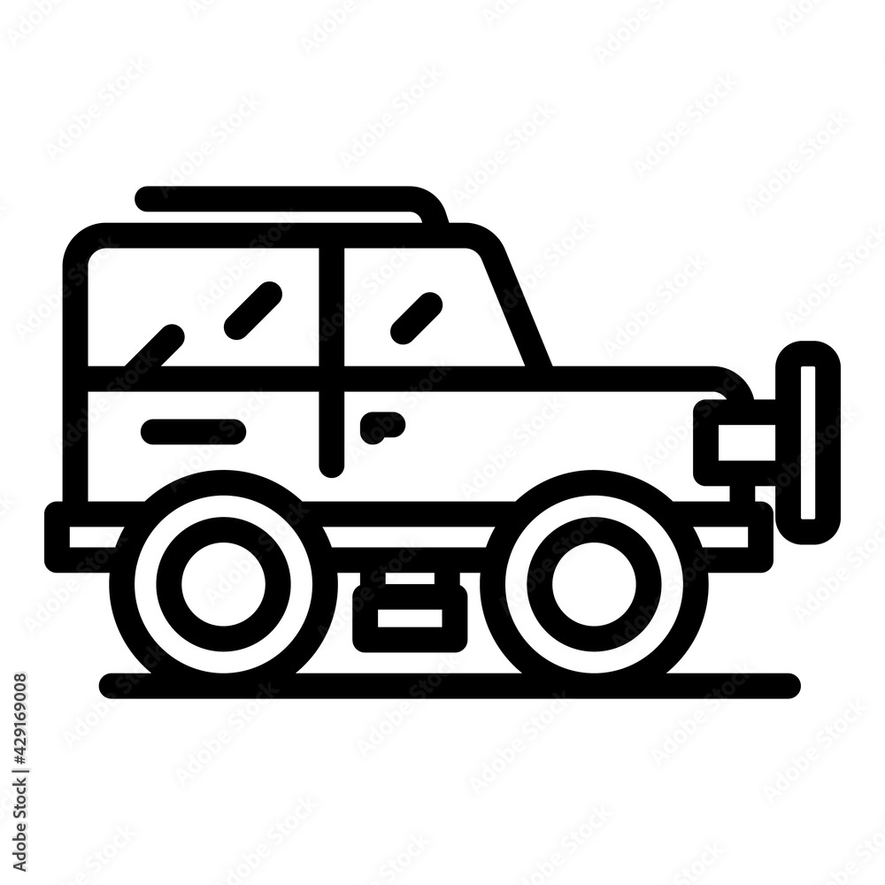 Safari car icon. Outline Safari car vector icon for web design isolated on white background Safari car icon. Outline Safari car vector icon for web design isolated on white background