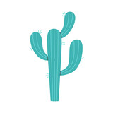 Mexican cactus, desert spiny cute flower. Exotic plant. Vector illustration flat cartoon style, graphic design isolated on white background 
