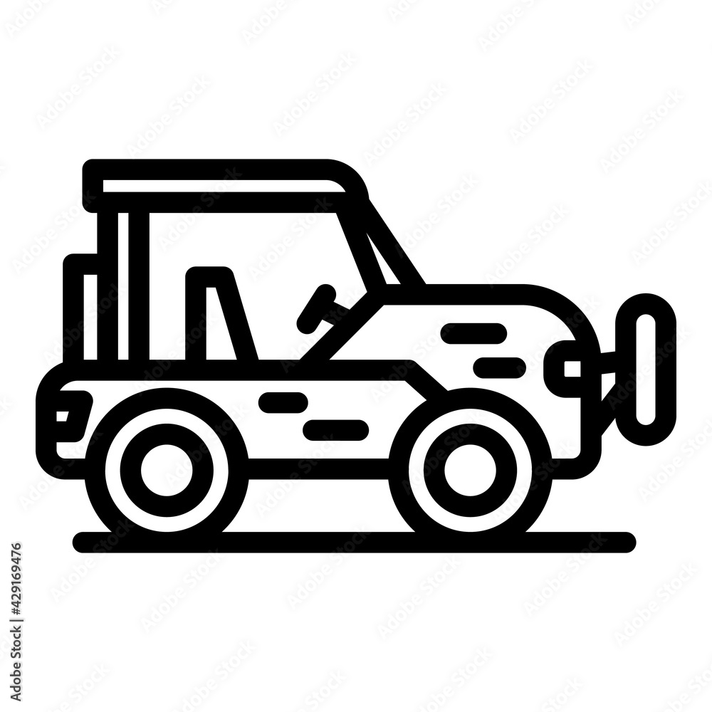 Fototapeta premium Desert suv icon. Outline Desert suv vector icon for web design isolated on white background