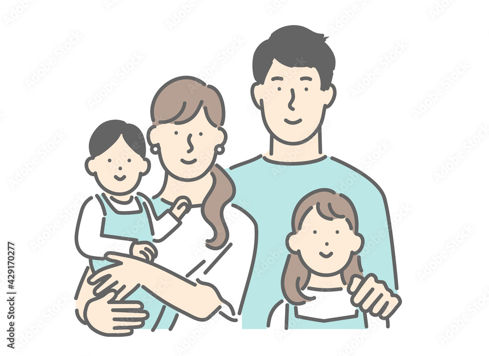 子育て世帯の家族の形のイメージイラスト素材