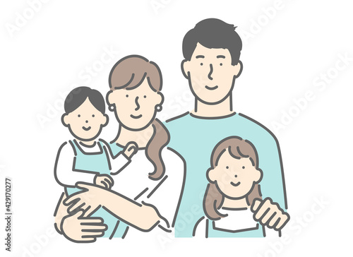子育て世帯の家族の形のイメージイラスト素材