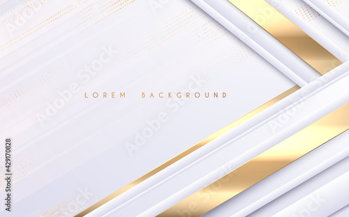 Abstract white and gold lines background