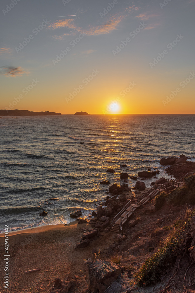 Sunset from Cala Cavalleria, island of Menorca
