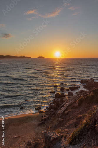 Sunset from Cala Cavalleria  island of Menorca