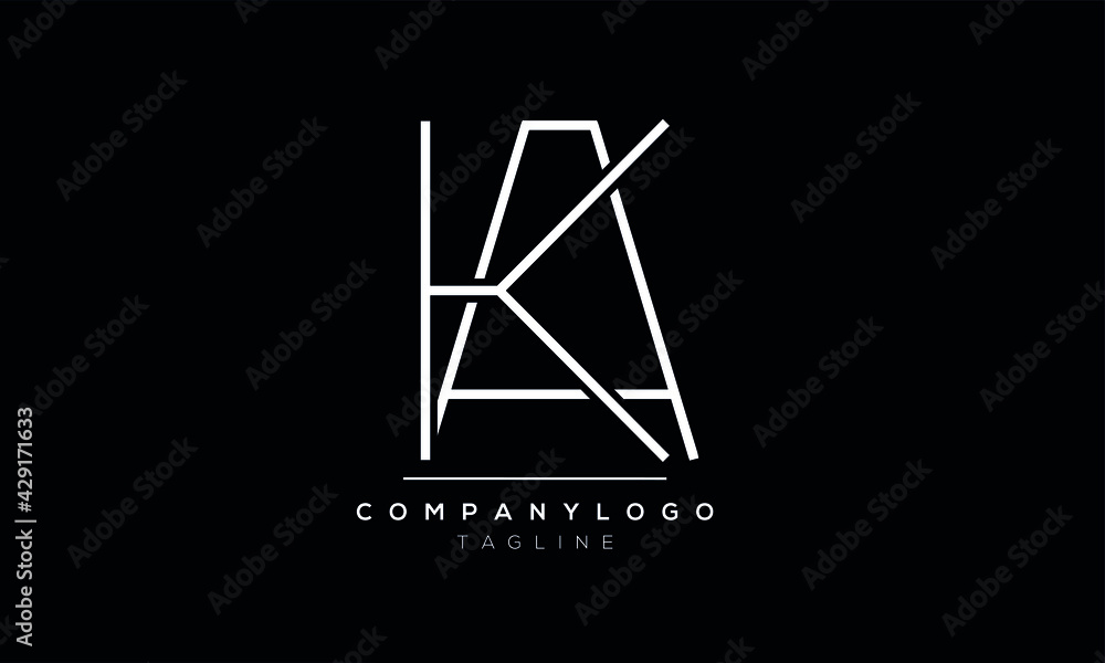 Abstract Letter Initial KA AK Vector Logo Design Template - obrazy, fototapety, plakaty 
