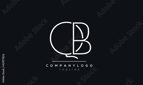 Abstract Letter Initial QB BQ Vector Logo Design Template