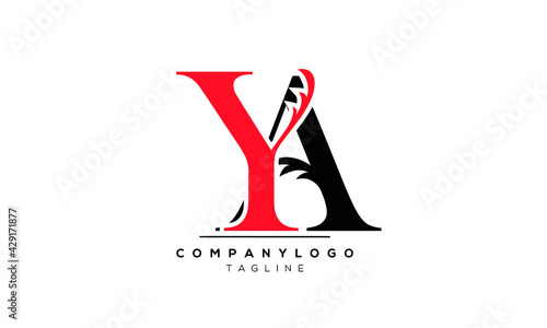 Abstract Letter Initial YA AY Vector Logo Design Template