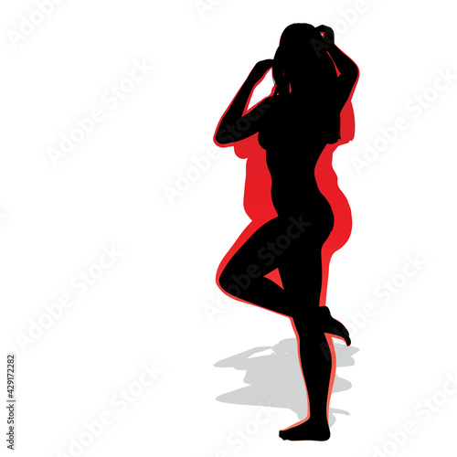 Vector conceptual fat overweight obese female vs slim fit healthy body after weight loss or diet with muscles thin young woman isolated. Fitness, nutrition or fatness obesity, health silhouette shape