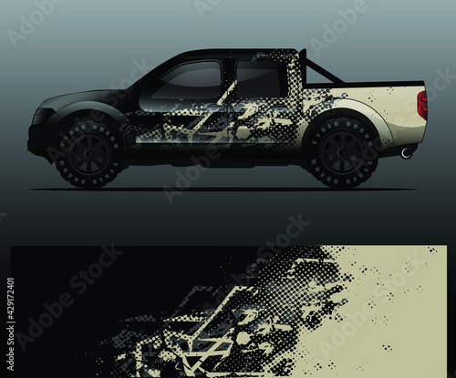 Truck decal graphic wrap vector, abstract background