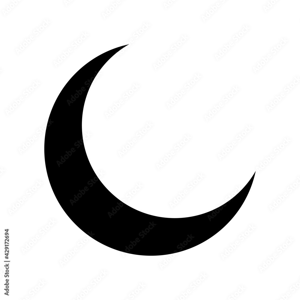 illustration of a crescent moon and star. Islamic symbol. Islamic icons can be used for the month of Ramadan, Eid and Eid Al-Adha. for logo, website and poster designs. vector