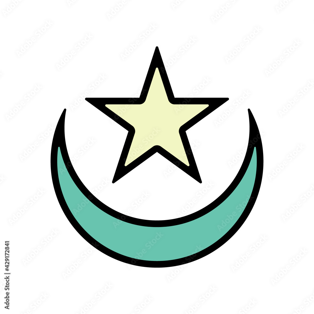 illustration of a crescent moon and star. Islamic symbol. Islamic icons can be used for the month of Ramadan, Eid and Eid Al-Adha. for logo, website and poster designs. vector illustration of a crescent moon and star. Islamic symbol. Islamic icons can be used for the month of Ramadan, Eid and Eid Al-Adha. for logo, website and poster designs. vector