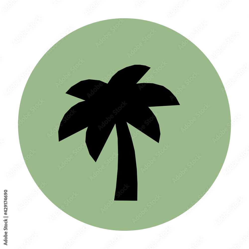 Icon button illustration palm tree