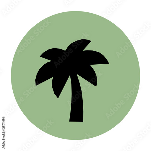 Obraz na płótnie Icon button illustration palm tree w salonie