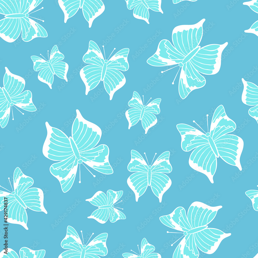 Vector butterflies pattern. seamless background for textile, fabeic. clothes, kids joys