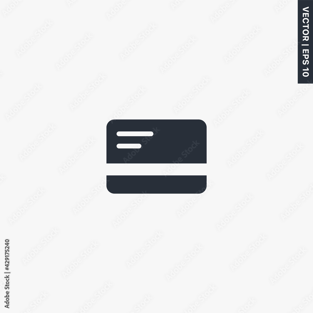Fototapeta premium Card, credit card, premium quality flat icon
