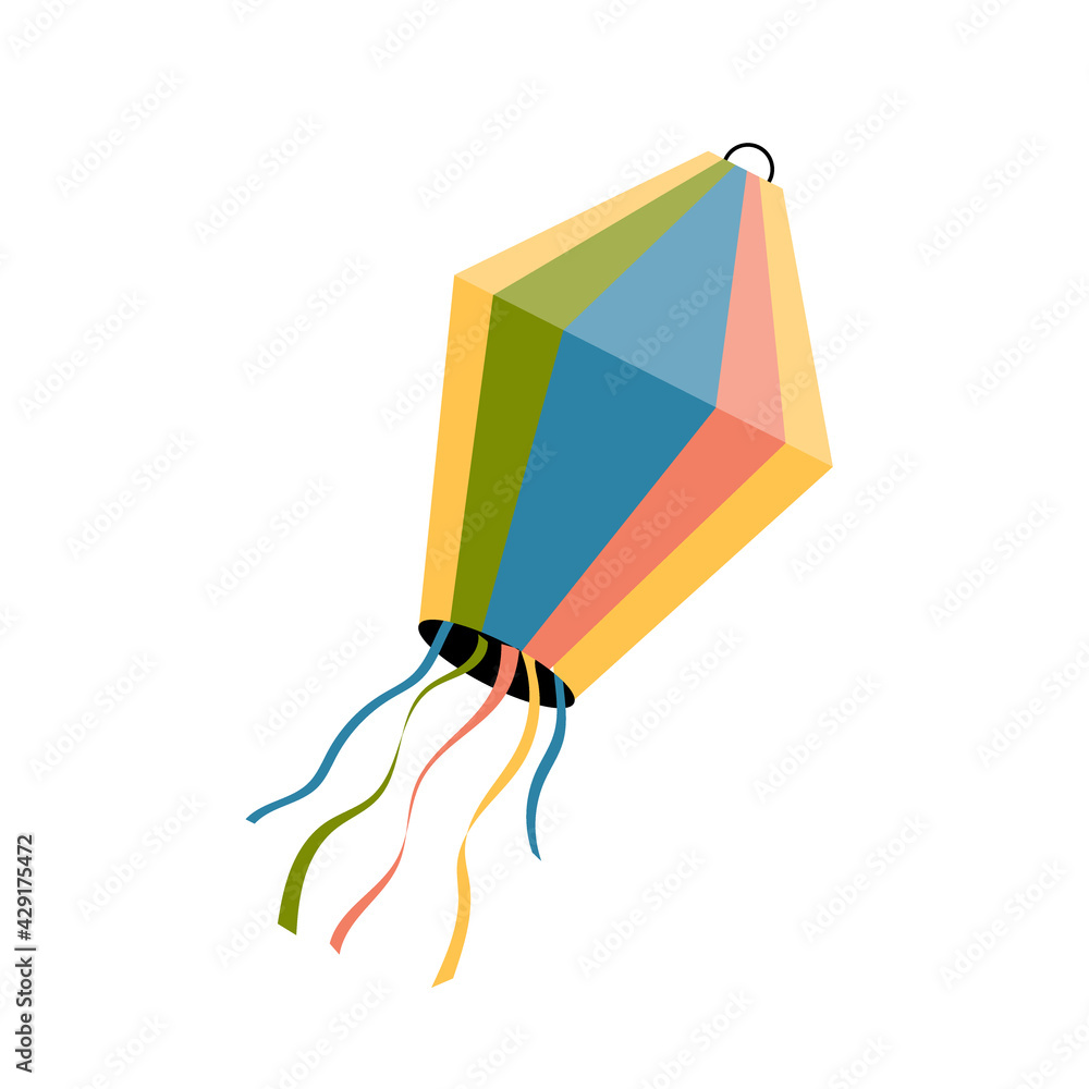 Fototapeta premium Festive flying lantern icon on white background. Vector Illustration. EPS10
