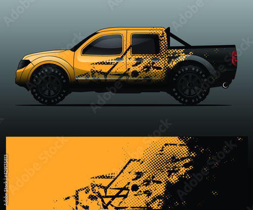 Truck decal graphic wrap vector, abstract background