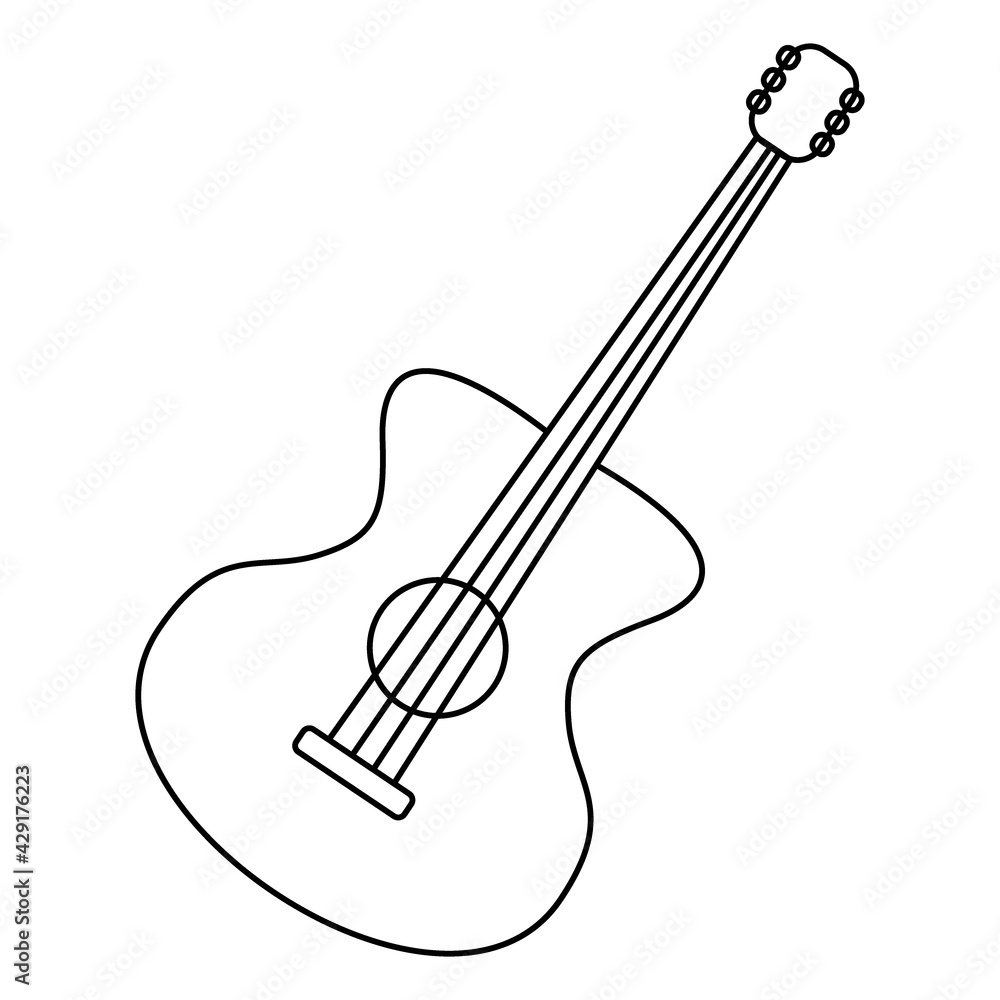 festive guitar for the holiday on white background. Vector Illustration festive guitar for the holiday on white background. Vector Illustration