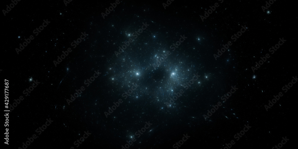 Fototapeta premium Banner Star field background . Starry outer space background texture . Colorful Starry Night Sky Outer Space background. 3D illustration