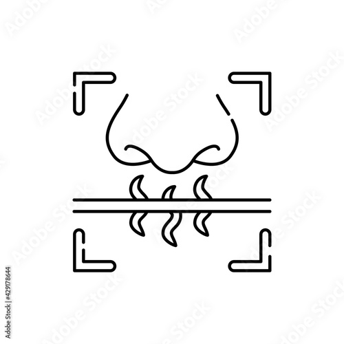 Smell identification olor line icon. ID and verifying person. Pictogram for web page, mobile app, promo.