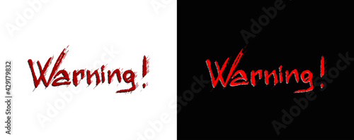 Scritta artistica " Warning " vettoriale	