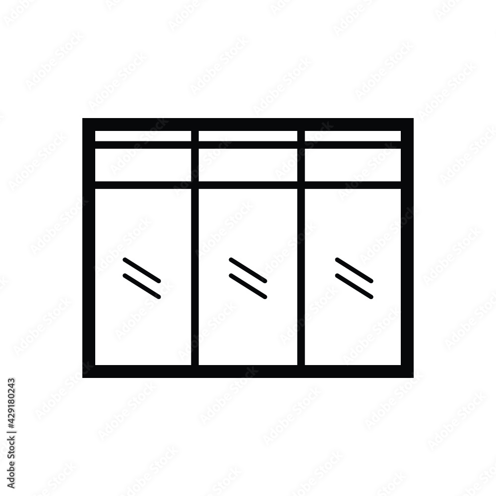 Window and ventilation outline icon vector. Window and ventilation outline icon vector.