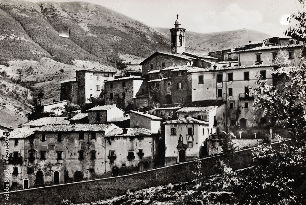 landscape of castel san felice perugia in the 1950s