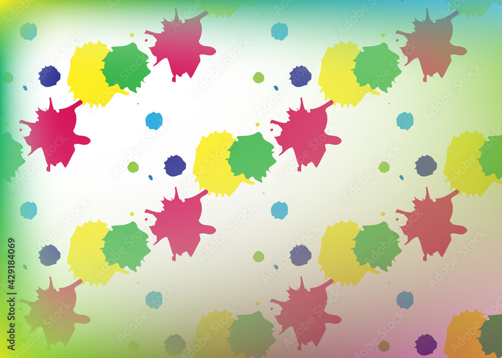 Pastel tie dye. Bright colored blots on a white background,