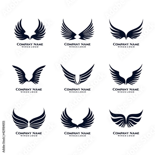 Wing Logo Template vector Set