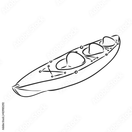 kayak vector sketch on a white background © Elala 9161