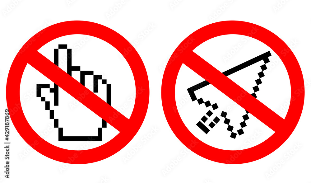 Do not click vector sign Do not click vector sign