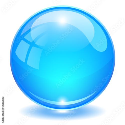 Blue glass ball vector illustration