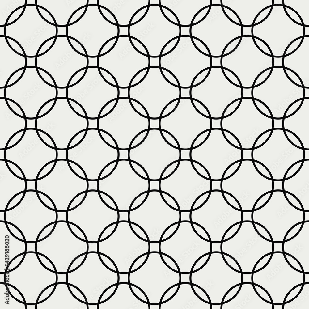 Naklejka premium Connected shapes pattern. Vector lace minimal ornament.
